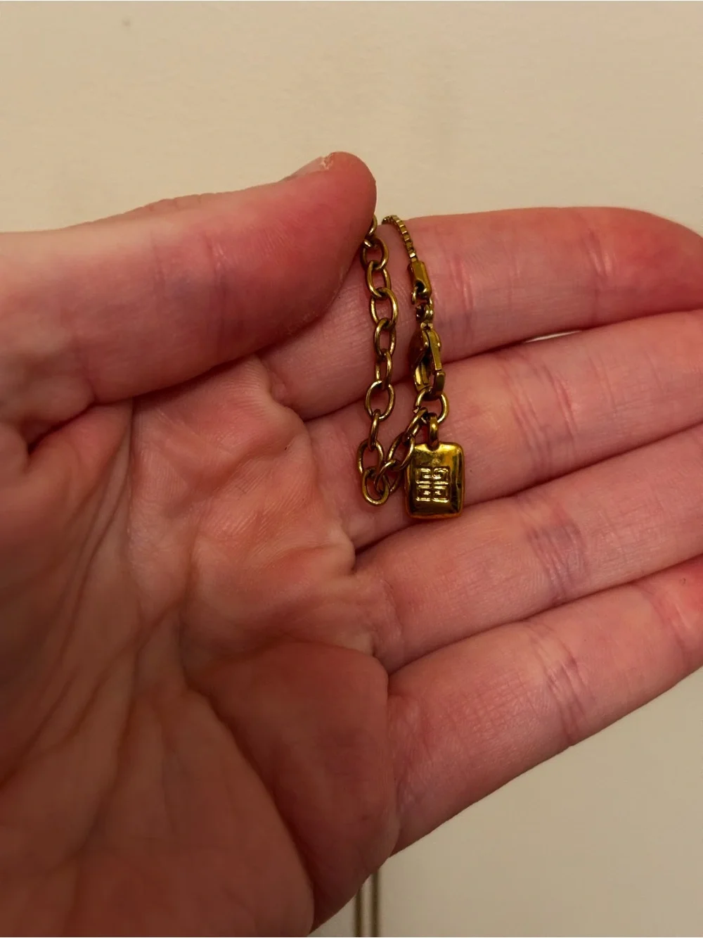 Givenchy Gold Pendant Necklace with Clear Round Stone - Picture 2 of 3